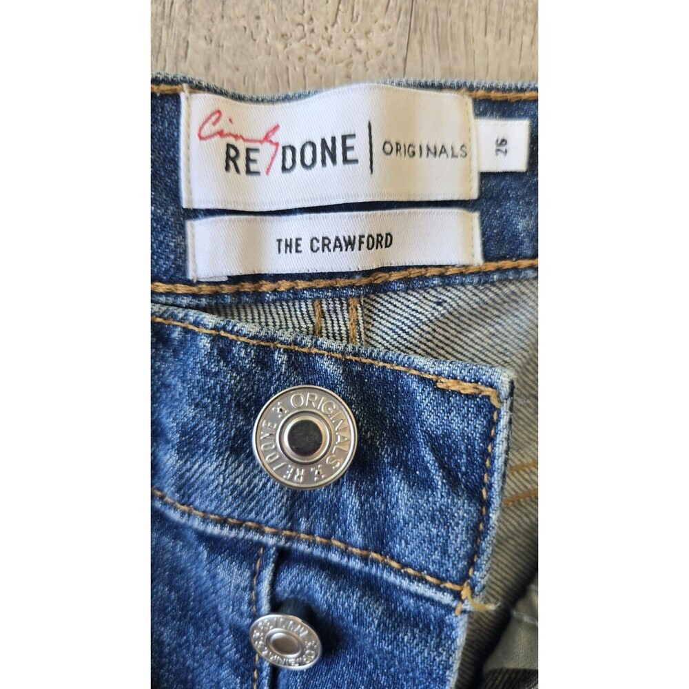 The Crawford Cindy Re/Done Originals Jeans Womens Size 26 Denim Button Fly USA - Picture 5 of 16